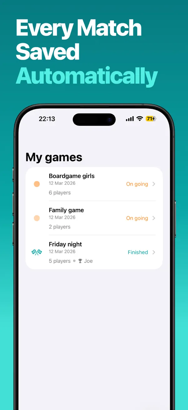 Flip, Screenshot: Punkteverlauf